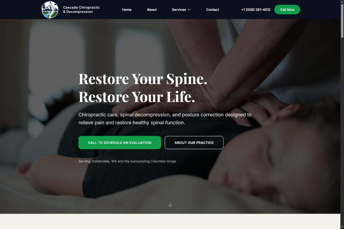 Cascade Chiropractic and Decompression website